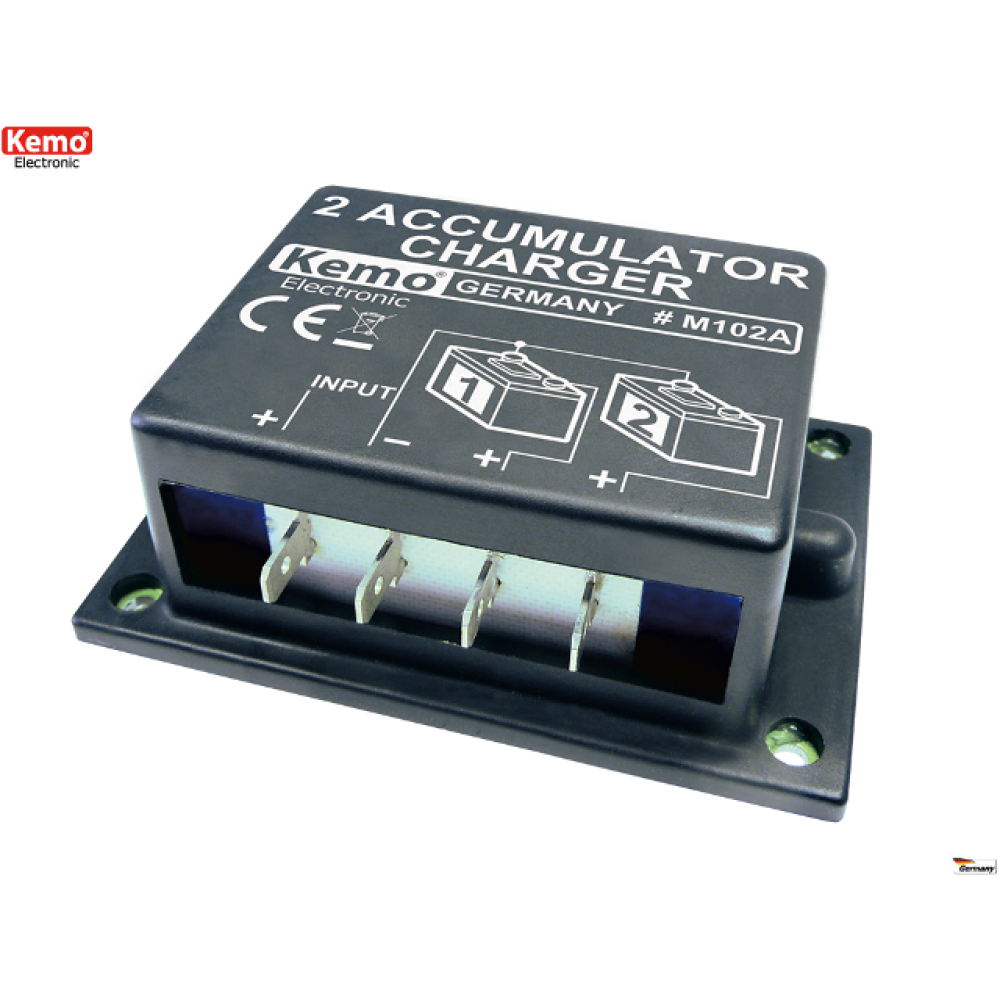 Modul punjač za 2 akumulatora 6-24V M102A Kemo Modul punjač za 2 akumulatora 6-24V M102A Kemo