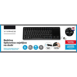 Tipkovnica bežična + touchpad Vivanco (HR tipke)