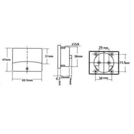 Instrument A-metar 3A DC 60x47mm ugradbeni