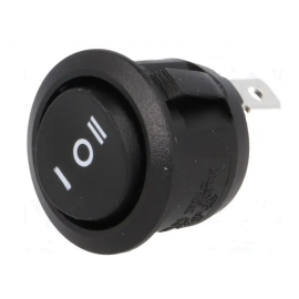 Prekidač vaga ON-OFF-ON 1x3pin 250V 10A crni
