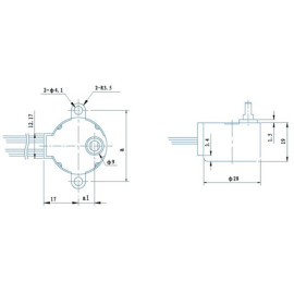 Motor koračni bipolar 12VDC 32mA 280R 5.625°