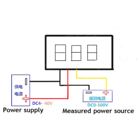 Voltmetar digitalni; modul 0-100V žuti