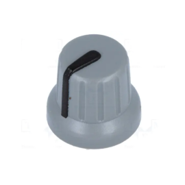 Dugme potenciometra 16/6 mm plast; sivo-crno