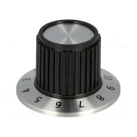 Dugme potenciometra 23,8/6,35mm plastično 0-10 br.