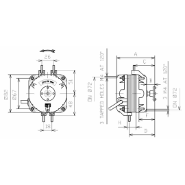 Motor 230VAC 1300rpm 16W 450mA IP40; jednofazni
