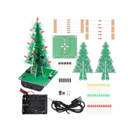 Kit 3D božična jelka; žuta,crvena i zelena LED