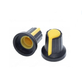 Dugme potenciometra 6mm žuto 15x17mm
