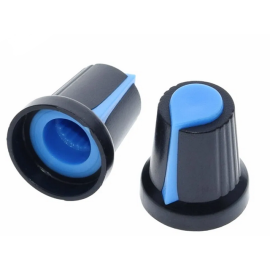 Dugme potenciometra 6mm plavo 15x17mm
