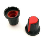 Dugme potenciometra 6mm crno-crveno 15x17mm