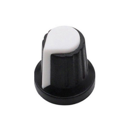 Dugme potenciometra 6mm crno-bijelo 15x17mm