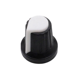 Dugme potenciometra 6mm crno-bijelo 15x17mm