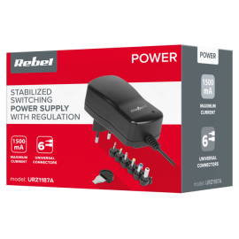 Pretvarač 230V/3-12VDC 1,5A s 6 univerzal. utikača