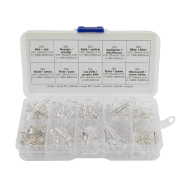 Set LED dioda 5mm 200kom (20x10 boja) transparent.
