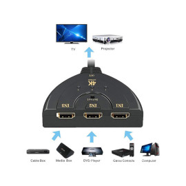 Razdjelnik 3x IN HDMI (Ž) na 1x OUT HDMI (M) 4K