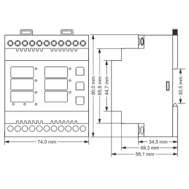 Voltmetar i ampermetar, Hz 3x230/410VAC 63A EM-60D