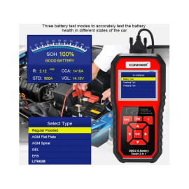 Tester akumulat. 6-12V i OBD2 skener Konnwei KW870