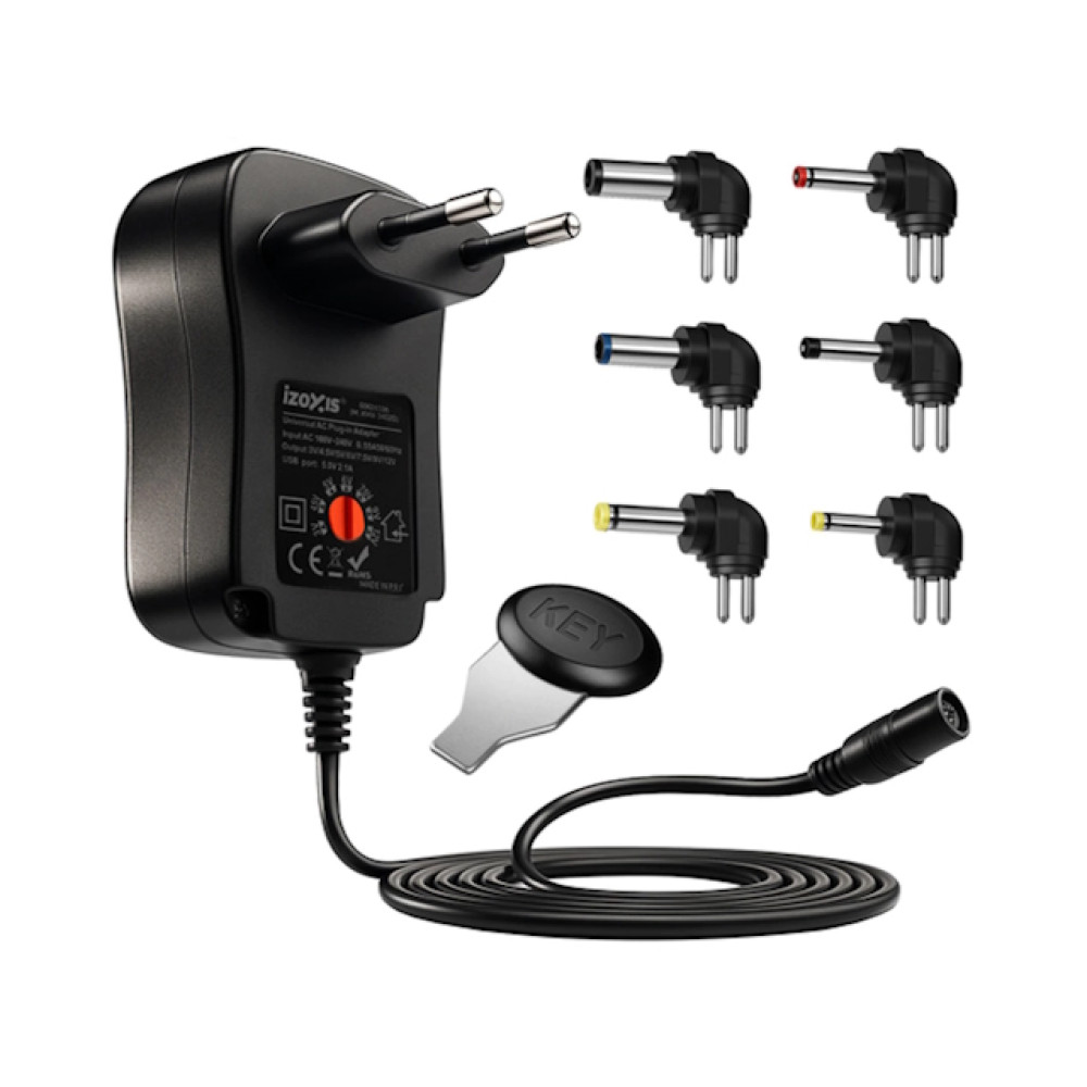 Pretvarač 230V/3-12VDC 2A s 6 univerzalnih utikača