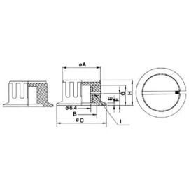 Dugme potenciometra 20,8/6mm plastično crno