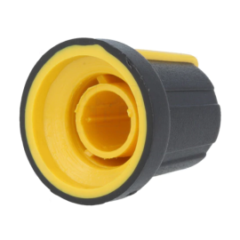 Dugme potenciometra 16/6mm plastično crno-žuto