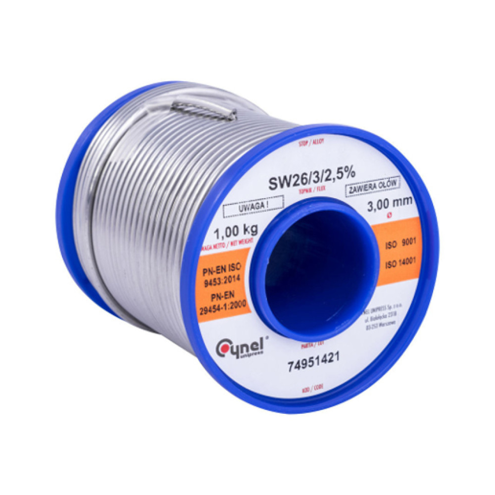 Tinol 3,0mm 1000g Sn60 Pb40, Cynel Tinol 3,0mm 1000g Sn60 Pb40, Cynel