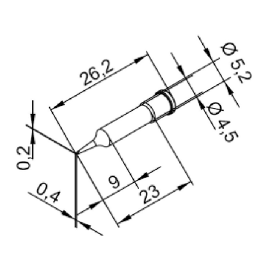 Vrh za lemnu stanicu Ersa 0,4mm 0102CDLF04