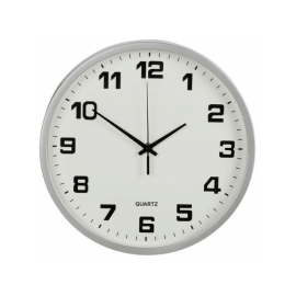 Sat analogni zidni 25cm srebrni Quartz