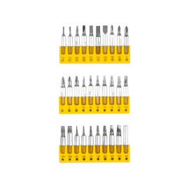 Odvijač set s 32 nastavka; krom-vanadij čelik