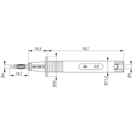 Pipalica za instrument; 4mm; 36A; d:11,5cm; crvena