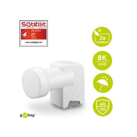 LNB Twin Goobay 0.1db; 8K UHD; vodootporan