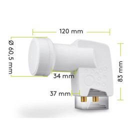 LNB Twin Goobay 0.1db; 8K UHD; vodootporan