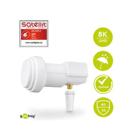 LNB Single Goobay 0.1db; 8K UHD; vodootporan