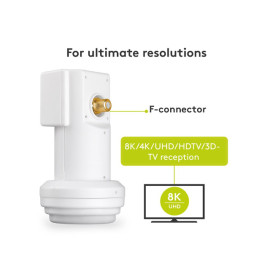LNB Single Goobay 0.1db; 8K UHD; vodootporan