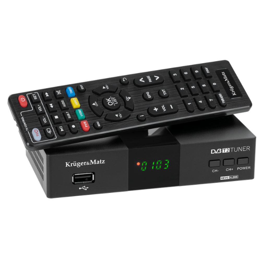 Prijemnik DVB-T2 H.265 HEVC K&M KM0550D