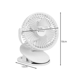 Ventilator ACCU 1200mAh na štipaljku bijeli Ruhhy