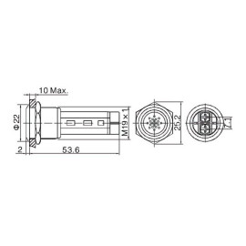 Piezo s oscilatorom 19mm 12VDC 80dB za šasiju