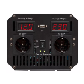 Pretvarač 12VDC/230VAC 2xŠUKO 1000W/2000W sinus