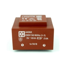 Trafo EI 16VA 220V/9V 1778mA 