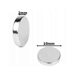 Magnet dugmasti neodimijski; 10x2mm; set 10 kom.
