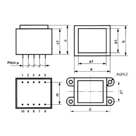 Trafo EI 2VA 230V/12V 0,17A EI 30/12.5 izol.