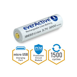 Baterija litij-ion 18650 3,7V 3200mAh microUSB PCB