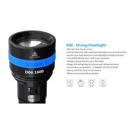 Svjetiljka Xtar D06 SET; podvodna, 1600lm, 430m