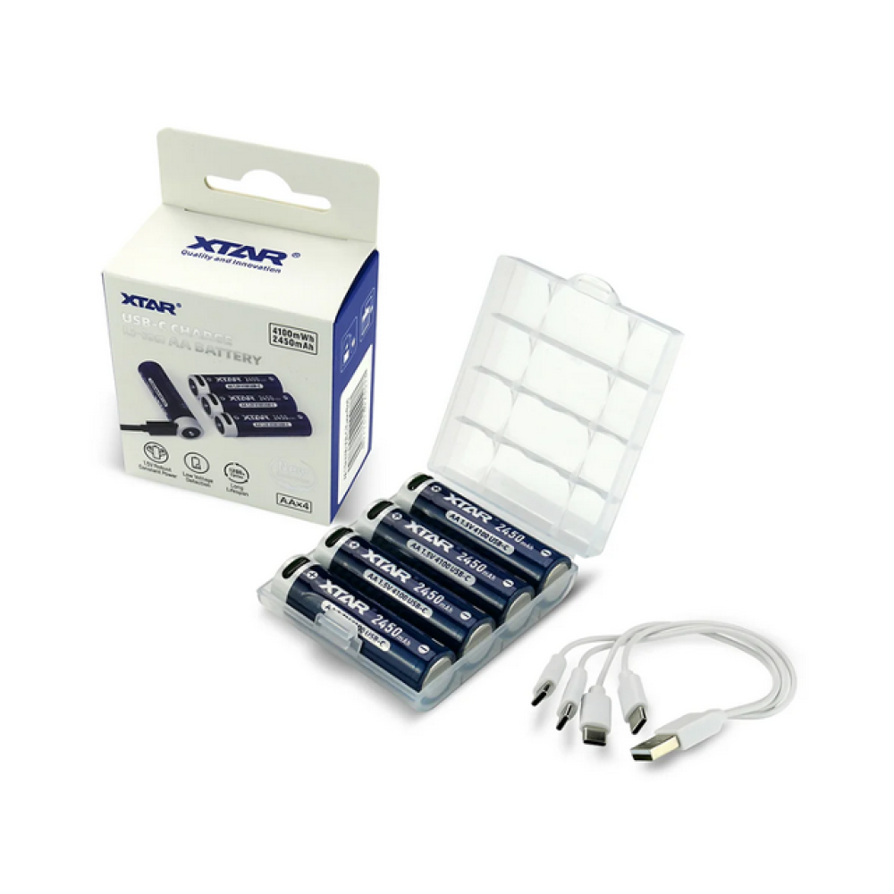 Baterija litij-ion 14500 AA x4 1,5V 2450mAh USB-C