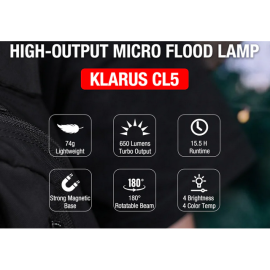 Svjetiljka za kampiranje Klarus CL5 ACCU 650lm