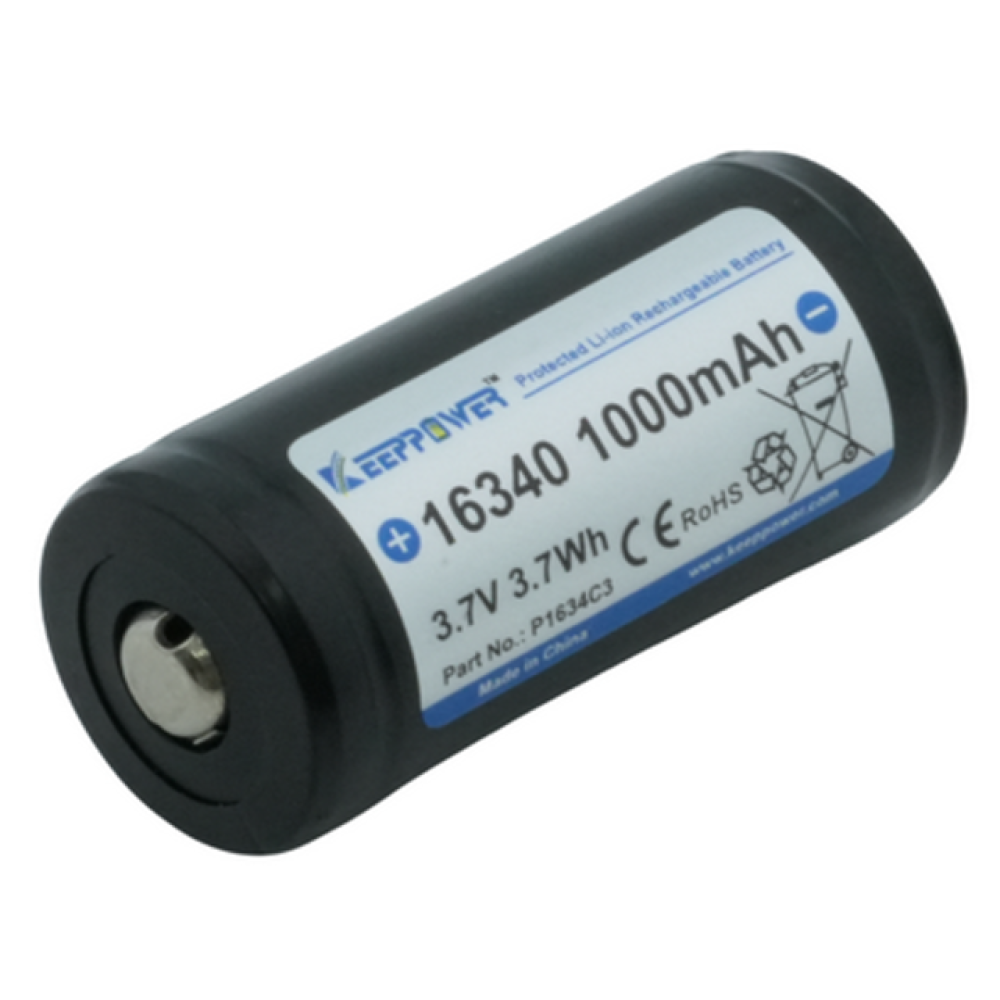 Baterija litij-ion 16340 3,7V 1000mAh PCB Keeppowe