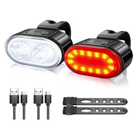 Set svjetiljka LED za bicikl ACCU; IPX4; 200lm
