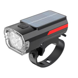 Svjetiljka LED za bicikl punjiva USB+Solar 300lm