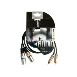 Kabel 2x XLR 3p muški / 2xčinč muški; 1m; profi