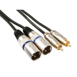 Kabel 2x XLR 3p muški / 2xčinč muški; 1m; profi