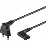 Kabel EURO / utikač C7 2x0,75 2,5A 1,5m kutni crni