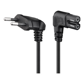Kabel EURO / utikač C7 2x0,75 2,5A 5m kutni crni